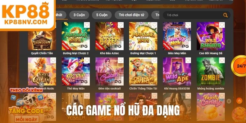 Các game nổ hũ đa dạng